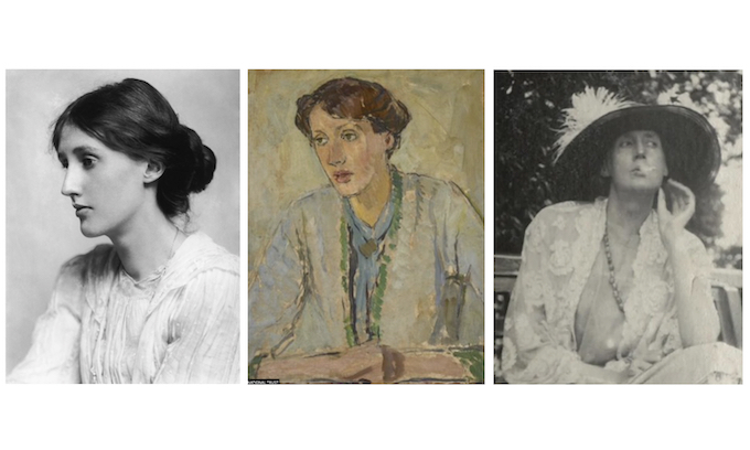 Two photos and painting of Virginia Woolf